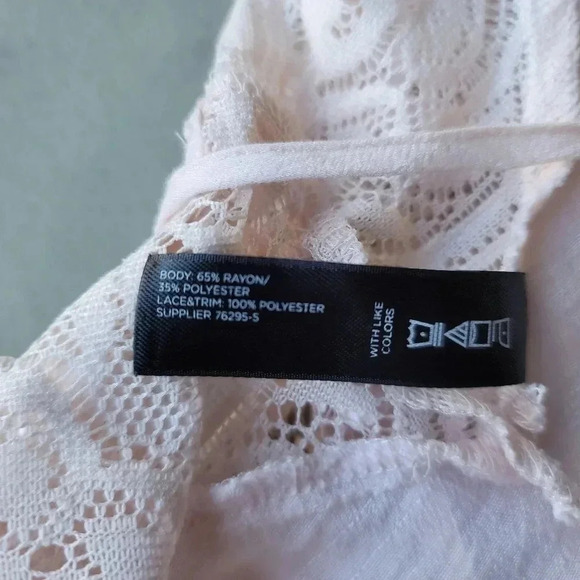 Ambrielle Sleepwear Babydoll Semi Sheer Lingerie Pink Lace Nighty Size Small - Picture 6 of 9